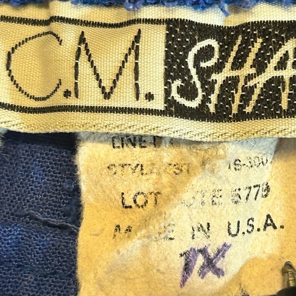 1X CM Shapes blue Calcutta Crinkle wide leg pull on pants with pockets - Picture 9 of 12